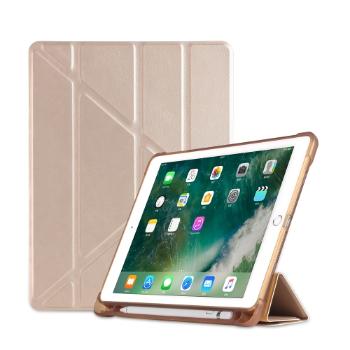 LEATHER Zaklápací obal Apple iPad 9.7 (2018 / 2017) / tablet Air (1 / 2) zlatý