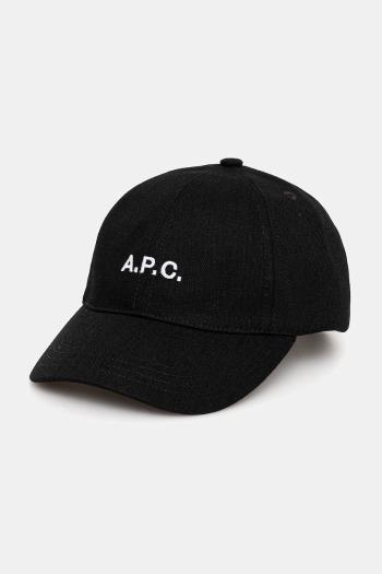 Šiltovka A.P.C. casquette charlie čierna farba, COZZS.M24069