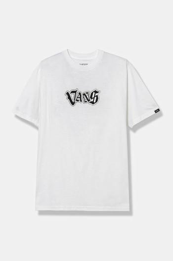 Detské bavlnené tričko Vans SHATTERED béžová farba, s potlačou, VN000JW9WHT1