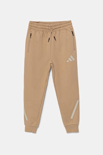 Detské tepláky adidas hnedá farba, jednofarebné, JW4002
