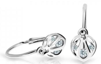 Cutie Jewellery Slušivé detské náušnice z bieleho zlata C2265-10-X-2 biela