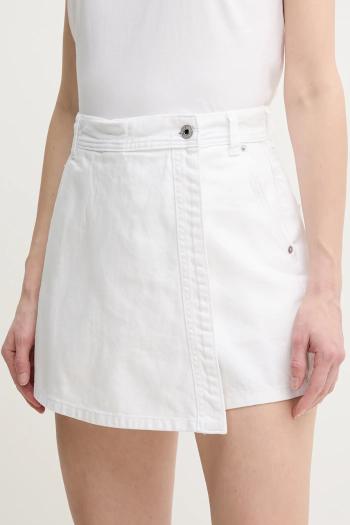 Džínsová sukňa a nohavice Pepe Jeans REGULAR SKORT HW biela farba, jednofarebné, vysoký pás, PL801187TC0