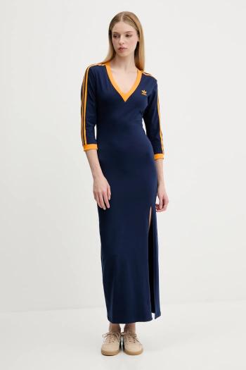 Šaty adidas Originals Essentials tmavomodrá farba, maxi, priliehavé, JW3669