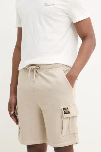 Bavlnené šortky Superdry pánske, béžová farba, M7110480A-E4R