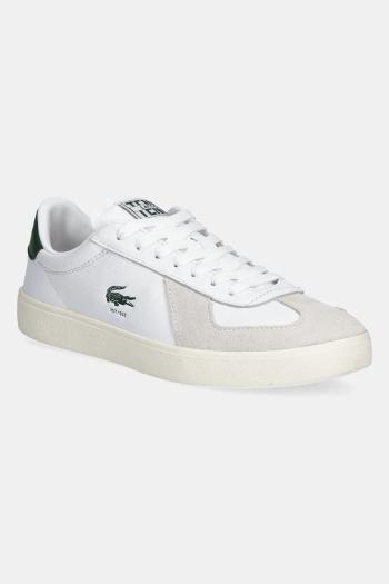 Kožené tenisky Lacoste BASESHOT PRO pánske, biela farba, 49SMA0063