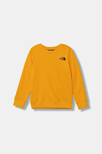 Detská mikina The North Face TEEN BOX NSE REGULAR CREW žltá farba, s potlačou, NF0A89H756P1