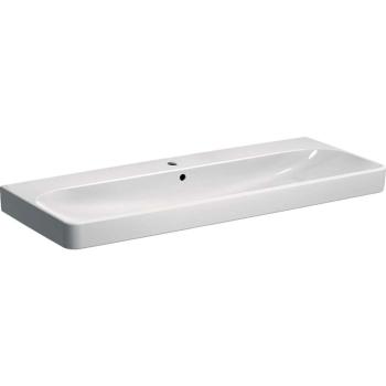 GEBERIT - Smyle Square Umývadlo 120x48 cm, s prepadom, otvoru na batériu, biela 500.226.01.1