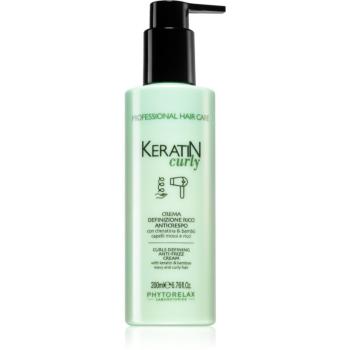 Phytorelax Laboratories Keratin Curly krém na kučeravé vlasy proti krepateniu 200 ml