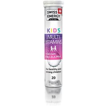 Swiss Energy Multivitamín + Ca KIDS, 20 šumivých tabliet (7640162323024)