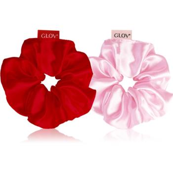 GLOV Satin Scrunchies M gumičky do vlasov Red/Pink 2 ks