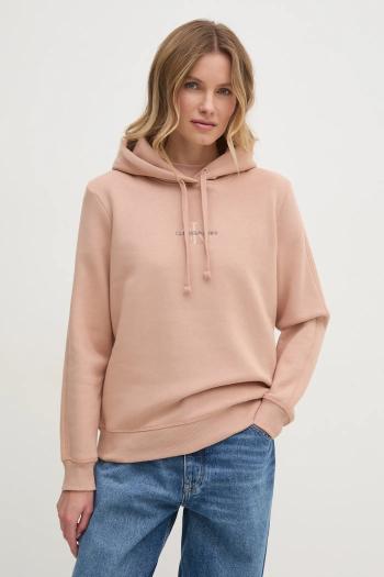 Mikina Calvin Klein Jeans dámska, čierna farba, s kapucňou, s nášivkou, J20J223536