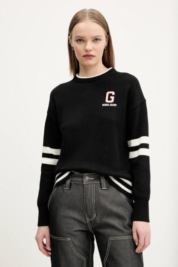 Bavlnený sveter Guess Jeans dámsky, čierna farba, tenký, W5GR01 Z3HM1