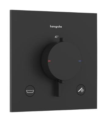 Sprchová a vaňová batéria Hansgrohe Ecostat Comfort E bez podomietkového telesa matná čierna 33716670