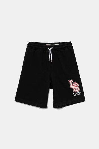Detské krátke nohavice Levi's MONOGRAM SHORTS čierna farba, 9EM368