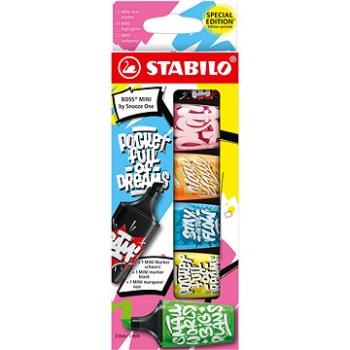 STABILO BOSS MINI by Snooze One – 6 ks sada – ružová, oranžová, modrá, žltá, zelená a čierna (4006381592277)