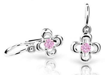 Cutie Jewellery Detské náušnice z bieleho zlata C2013-10-X-2 ružová