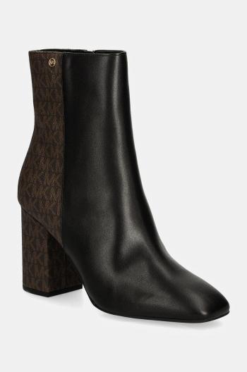 Členkové topánky MICHAEL Michael Kors Hazel dámske, čierna farba, na podpätku, 40F4HZHEFL.007