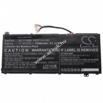 Helyettesítõ akku Acer Spin 3 SP314-52-599W típus AC17A8M 5300mAh