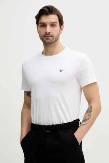 Bavlnené tričko Calvin Klein Jeans 2-pak pánsky, zelená farba, jednofarebný