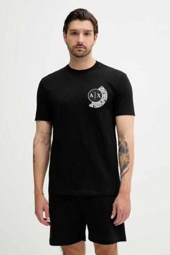 Bavlnené tričko Armani Exchange pánske, čierna farba, s nášivkou, XM000556 AF10358