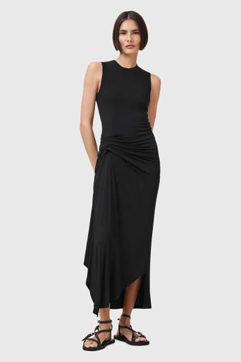 Šaty AllSaints RIVI čierna farba, midi, priliehavé, W166DC
