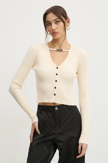 Kardigán Karl Lagerfeld Jeans dámsky, béžová farba, tenký, A1W18027