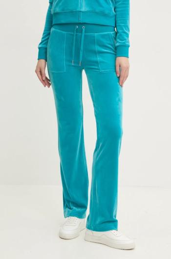 Velúrové tepláky Juicy Couture DEL RAY PANT zelená farba, jednofarebné, JCAP180