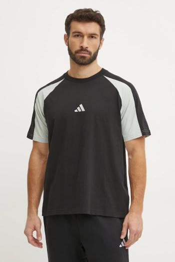 Tričko adidas Essential Colorblock Pánske, čierna farba, vzorované, JD8060