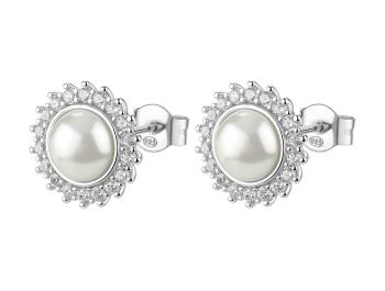 Brosway Úchvatné strieborné náušnice s perlou Fancy Infinite White FIW146