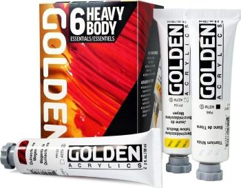 Golden Artist Colors Heavy Body Essentials Sada akrylových farieb 6 x 59 ml