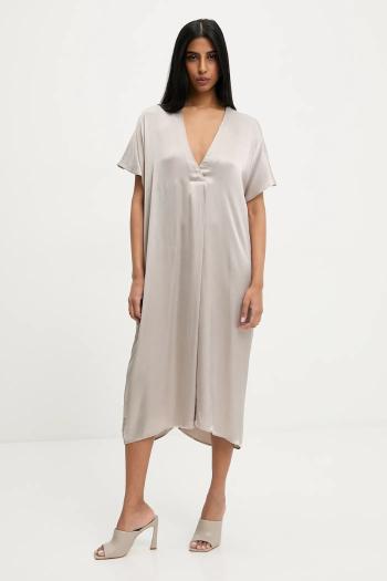 Šaty Answear.LAB strieborná farba, midi, oversize
