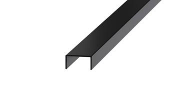 Lišta dekoračná "U" Eviso black mat, nerez komaxit, dĺžka 270 cm, šírka 20 mm, EXBS0003
