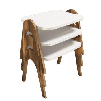 Skladací stôl Paris White, 3 ks
