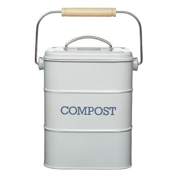 Living Nostalgia szürke komposztálható hulladék gyűjtő, 3 l - Kitchen Craft
