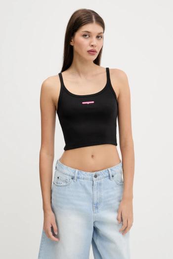 Top Tommy Jeans čierna farba, DW0DW20924