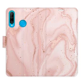 Flipové pouzdro iSaprio - RoseGold Marble - Huawei P30 Lite