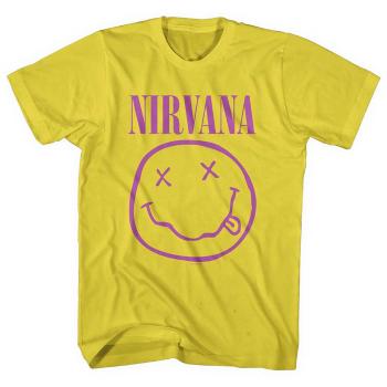 Nirvana tričko Purple Smiley Žltá M