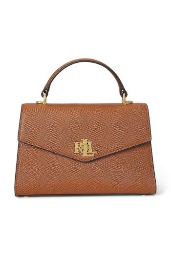 Kožená kabelka Lauren Ralph Lauren hnedá farba, 431966765
