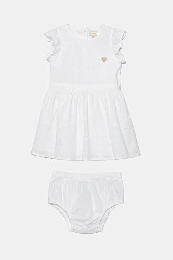 Detské bavlnené šaty Guess biela farba, mini, áčkový strih, A5GK04 WH710