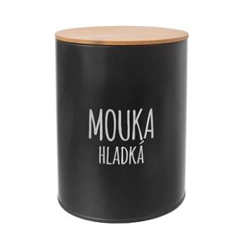 Orion Dóza plech/bambus priemer 13 cm Múka hladká BLACK (153693)