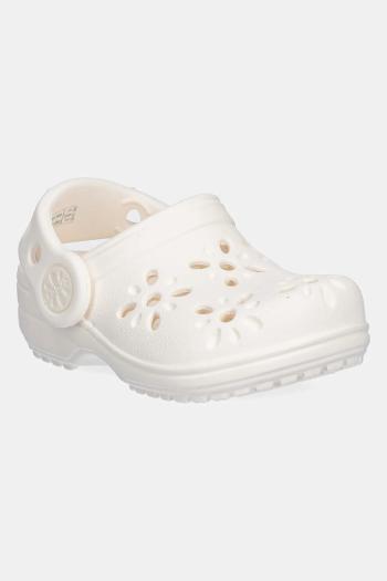 Šľapky Crocs CLASSIC FLORAL CUT OUT CLOG KIDS béžová farba, 210944