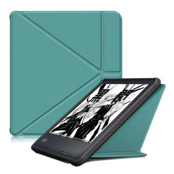 LEATHER Zaklápací kryt pre Kobo Libra Colour zelený