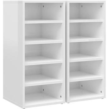 Skrinka na topánky 2 ks biela s vysokým leskom 31,5 × 35 × 70 cm drevotrieska, 808994