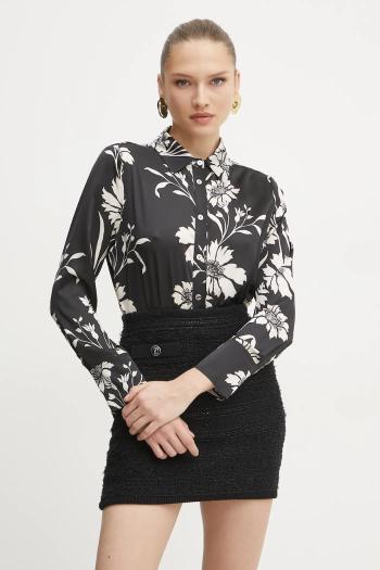 Košeľa Marciano Guess MOLLY dámska, čierna farba, regular, s klasickým golierom, 5RGH34 9917Z