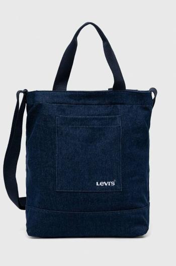 Bavlnená taška Levi's tmavomodrá farba