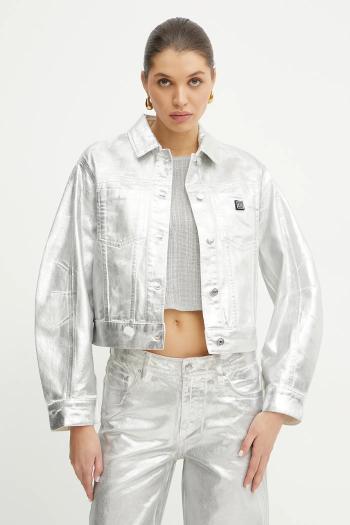 Bunda Armani Exchange strieborná farba, prechodná, XW000098 AF10836