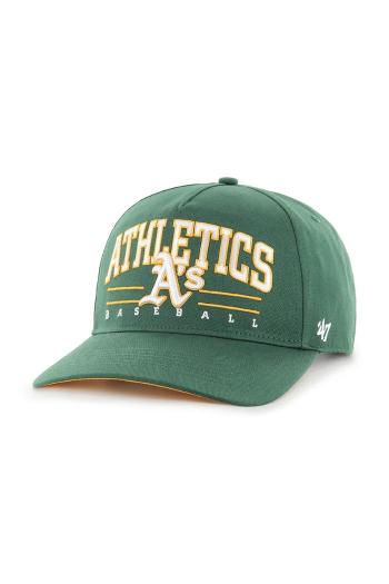 Bavlnená šiltovka 47 brand MLB Oakland Athletics zelená farba, s nášivkou, B-RSCOE18GWP-DG