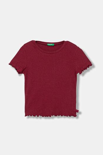 Detské tričko United Colors of Benetton bordová farba, 3F1AC10N4