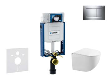 GEBERIT - Kombifix Set predstenovej inštalácie, klozetu Gaia a dosky softclose, tlačidlo Sigma30, chróm/chróm mat SANI15CA1119