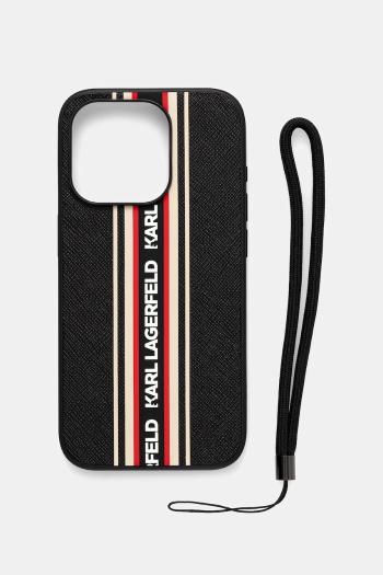 Puzdro na mobil Karl Lagerfeld iPhone 15 Pro čierna farba, KLHCP15LPAMSCNSR